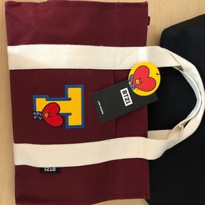 BTS BT21 TATA canvas shoulder cross bag tote